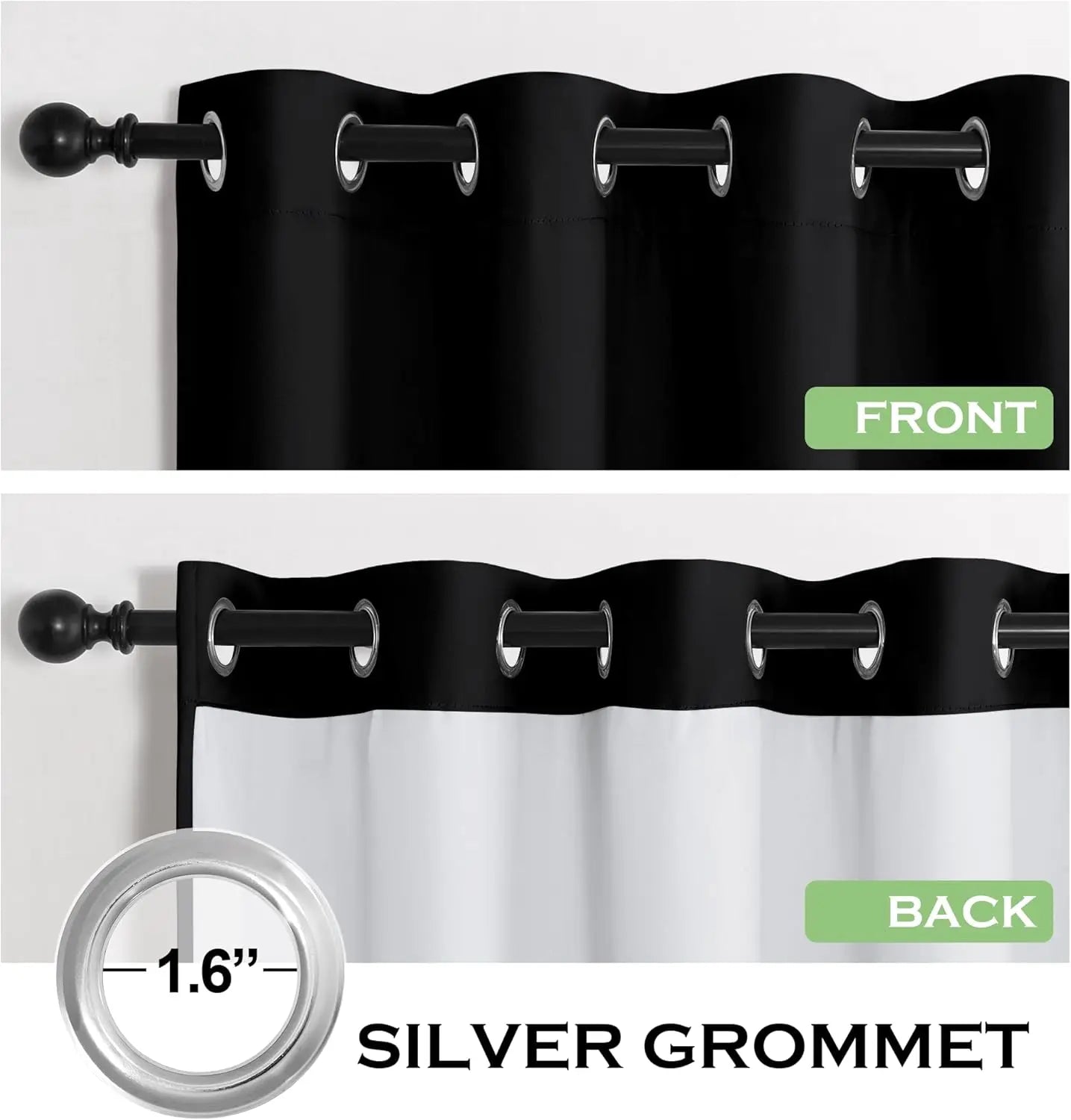 4-in-1 Soundproof Anti Dust 100% Blackout Curtains with Melt-Blown Layer -Thermal Insulating Window Drapes