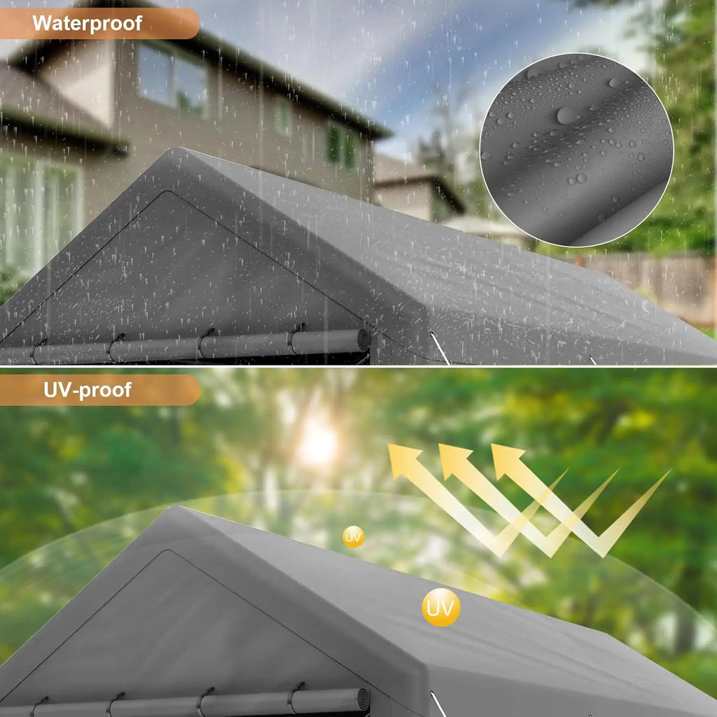 10' x 20' Heavy Duty Waterproof Carport with Removable Sidewalls