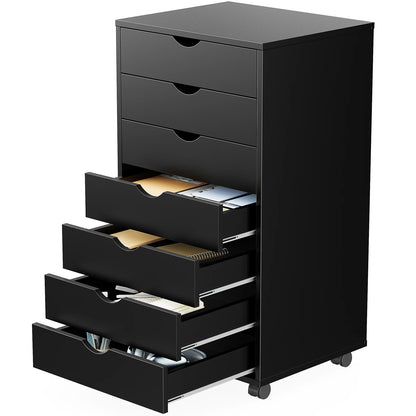 7 Drawer Wooden Dresser or Office Mobile Cabinet with Wheels