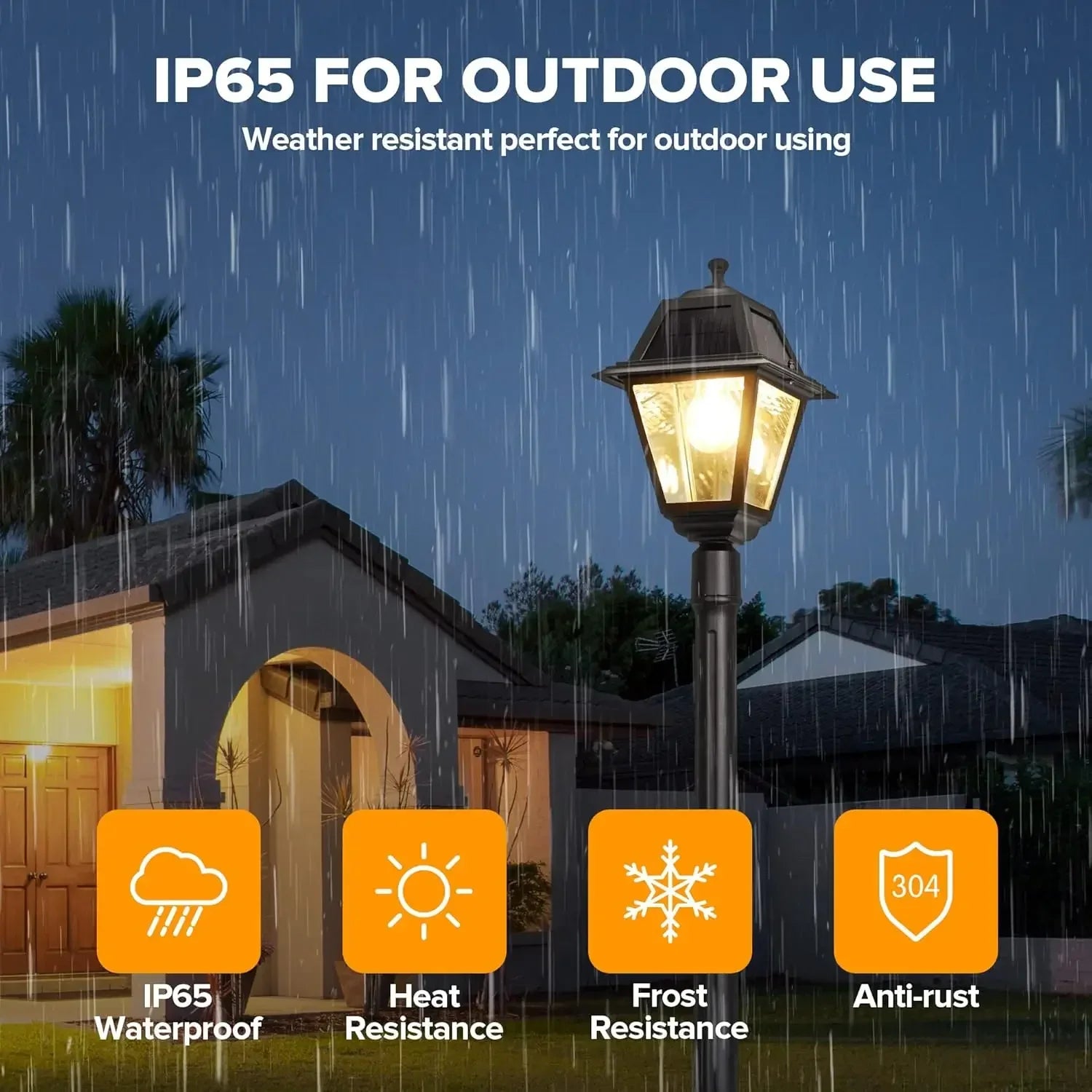 LED Solar Post Street Light - 200 Lumens 2700K