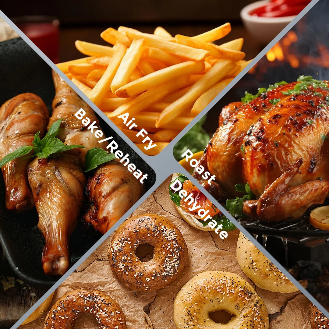 8-in-1 6 Qt, Premium Ceramic Air Fryer with Precise Heating - Roast, Bake, Broil