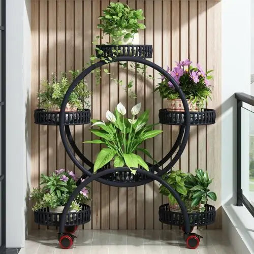 4-Layer 6-Pot Flower Holder Plant Stand on wheels