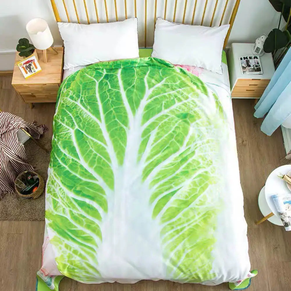 Double-Sided Flannel Sofa or Bed Cabbage Blanket