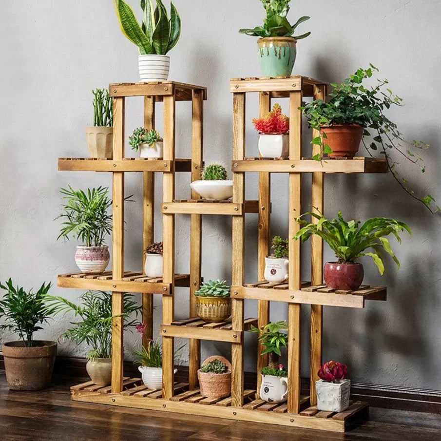 Multi-Tier Wooden Plant Stand