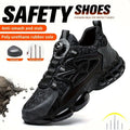 Stab-Proof Work Shoes with Elastic Buttons and Lace-Up