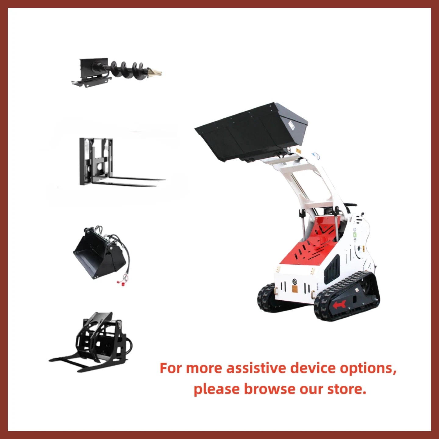 Electric Start Skid Steer Loader Crawler with 14HP Hydraulic System