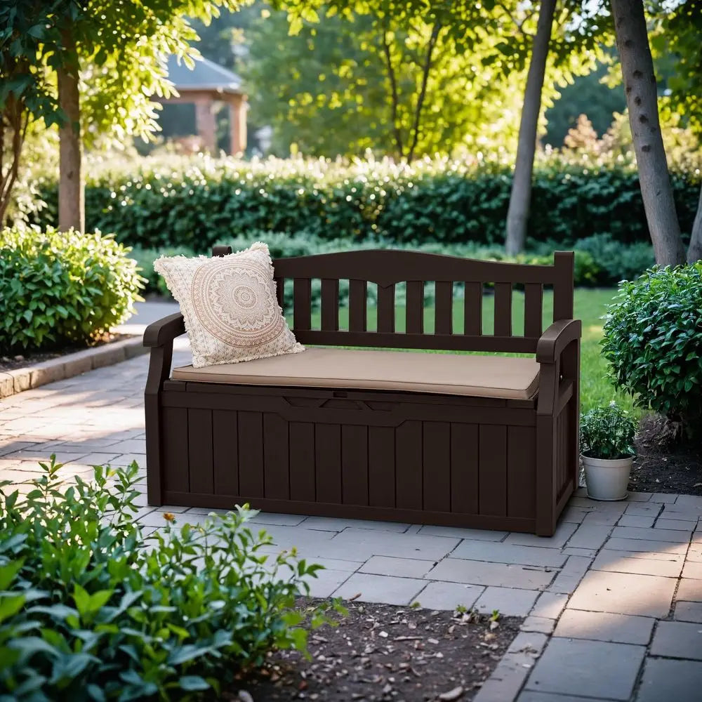 80 Gallon Storage Bench &amp; Deck Box with Lockable Top