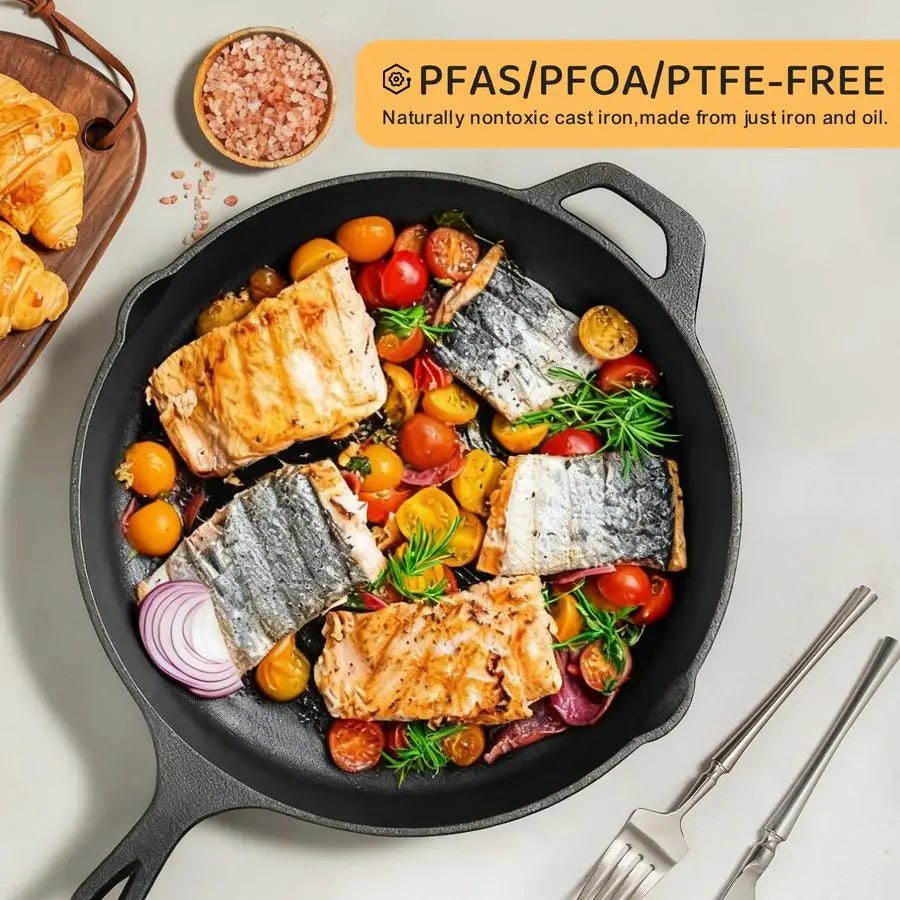 3 Piece Cast Iron Skillets - Professional Chef Quality