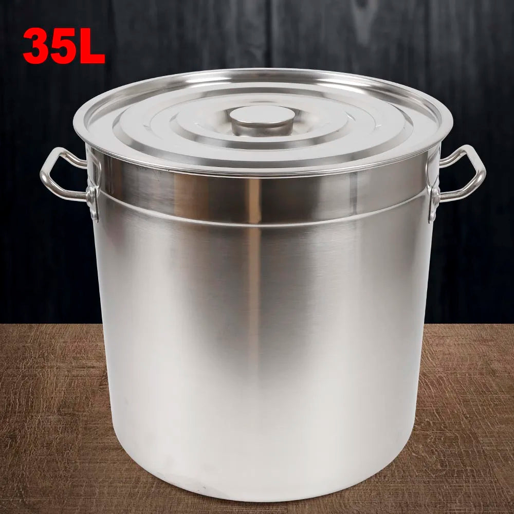 9 Qt. Multipurpose Thick Stainless Steel Cooking Soup Pot with Lid &amp; Handles for Home Restaurant