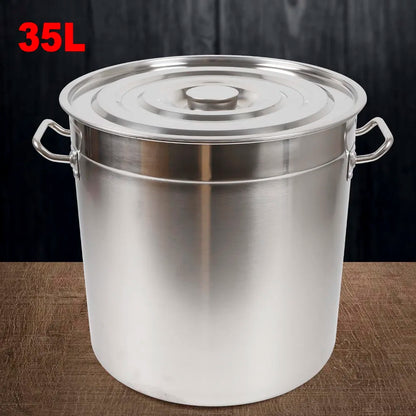 9 Qt. Multipurpose Thick Stainless Steel Cooking Soup Pot with Lid &amp; Handles for Home Restaurant