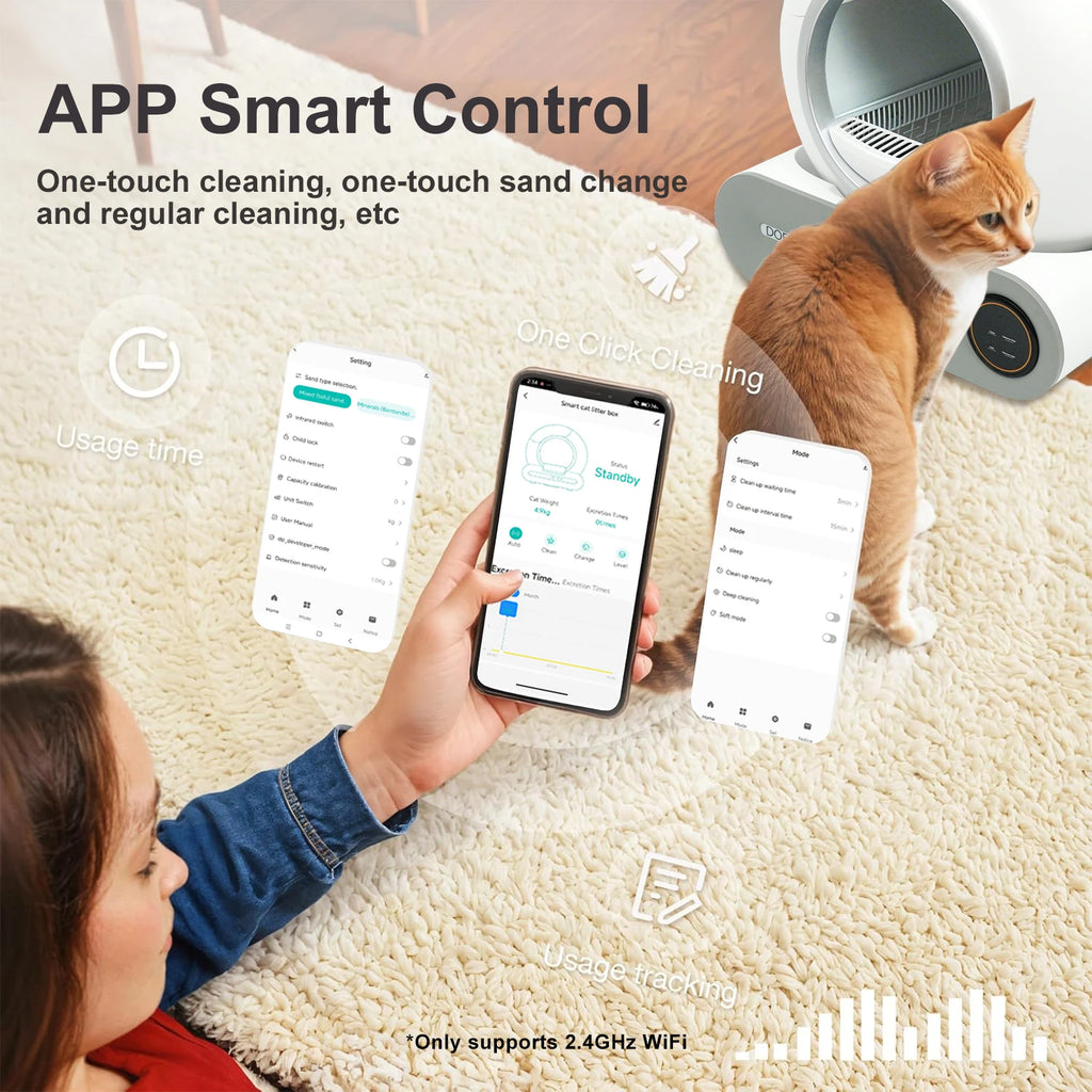 Self Cleaning Automatic Cat Litter Box with Trash Bag