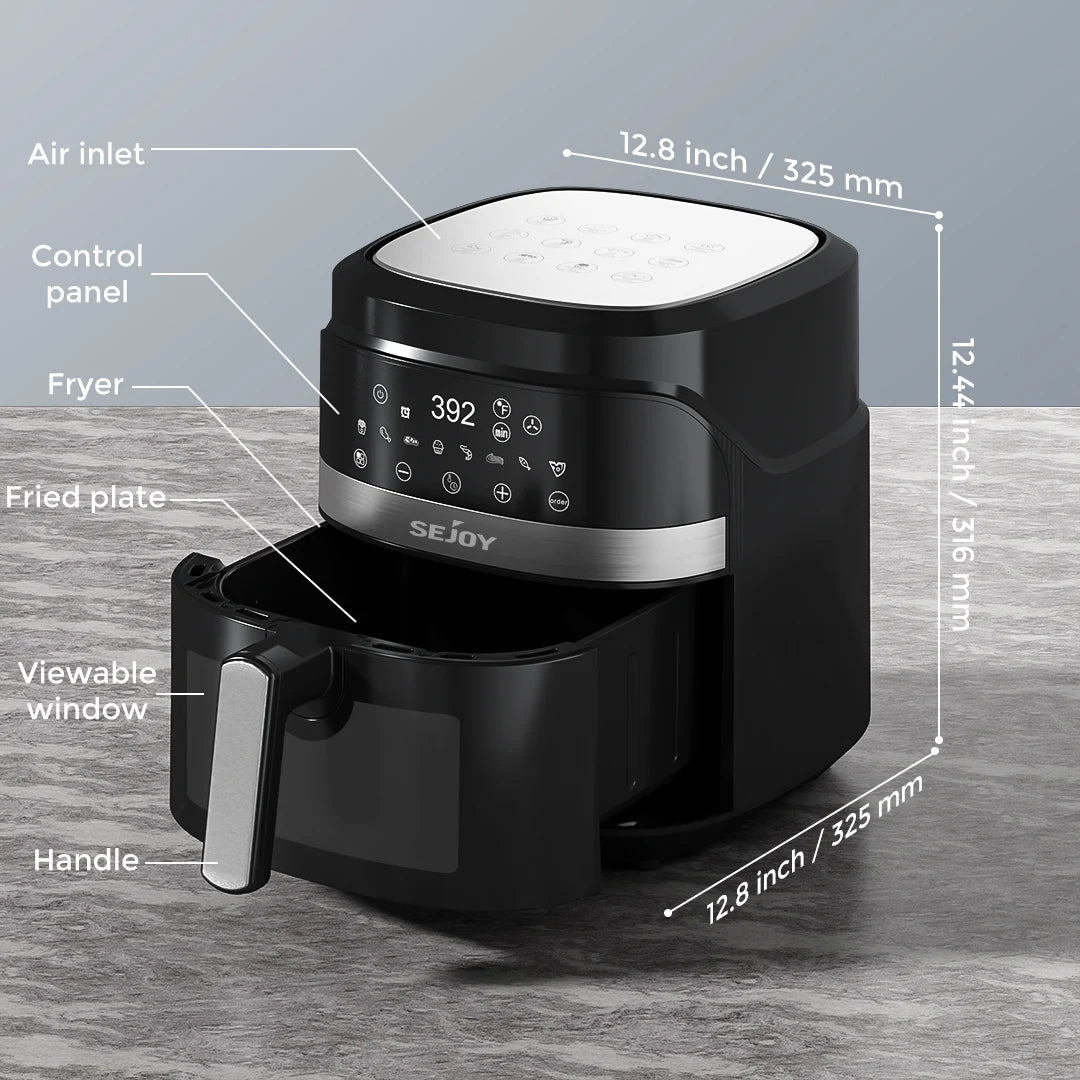 8-in-1 6 Qt, Premium Ceramic Air Fryer with Precise Heating - Roast, Bake, Broil