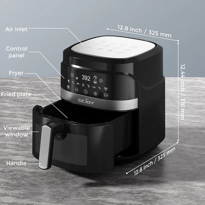 8-in-1 6 Qt, Premium Ceramic Air Fryer with Precise Heating - Roast, Bake, Broil