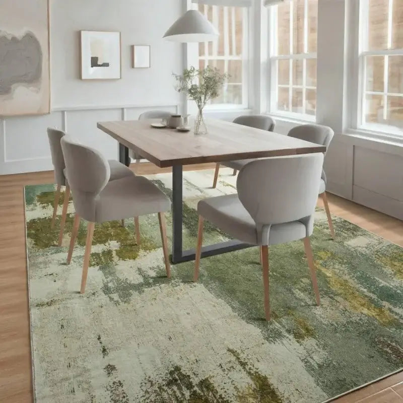 Washable non-slip modern throw rug in multiple sizes for bedroom living room or entryway décor