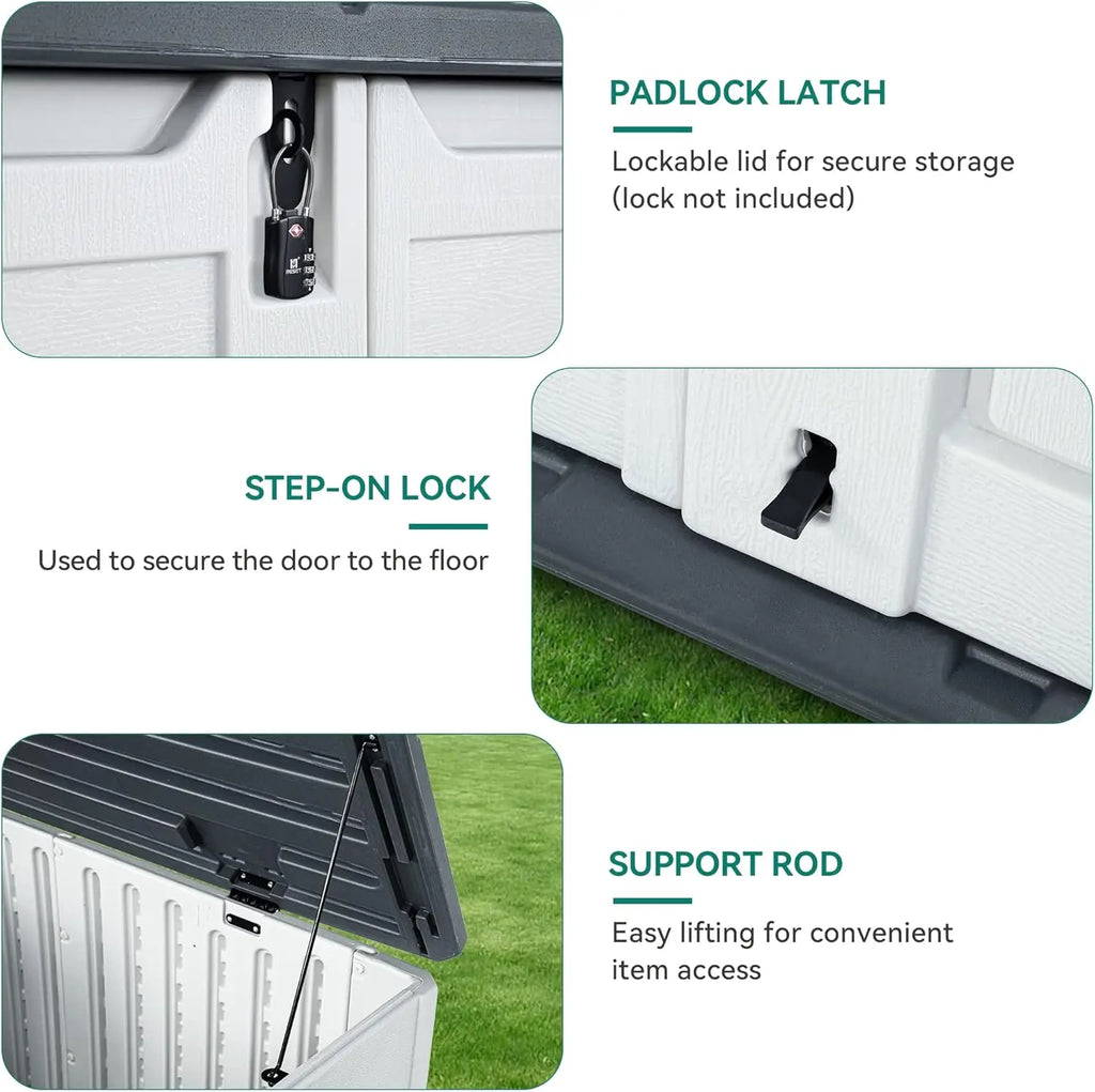 RED  39" Outdoor High Resin Lockable Waterproof Storage Shed