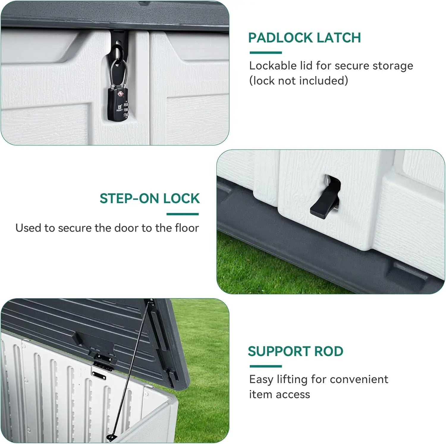 RED  39" Outdoor High Resin Lockable Waterproof Storage Shed