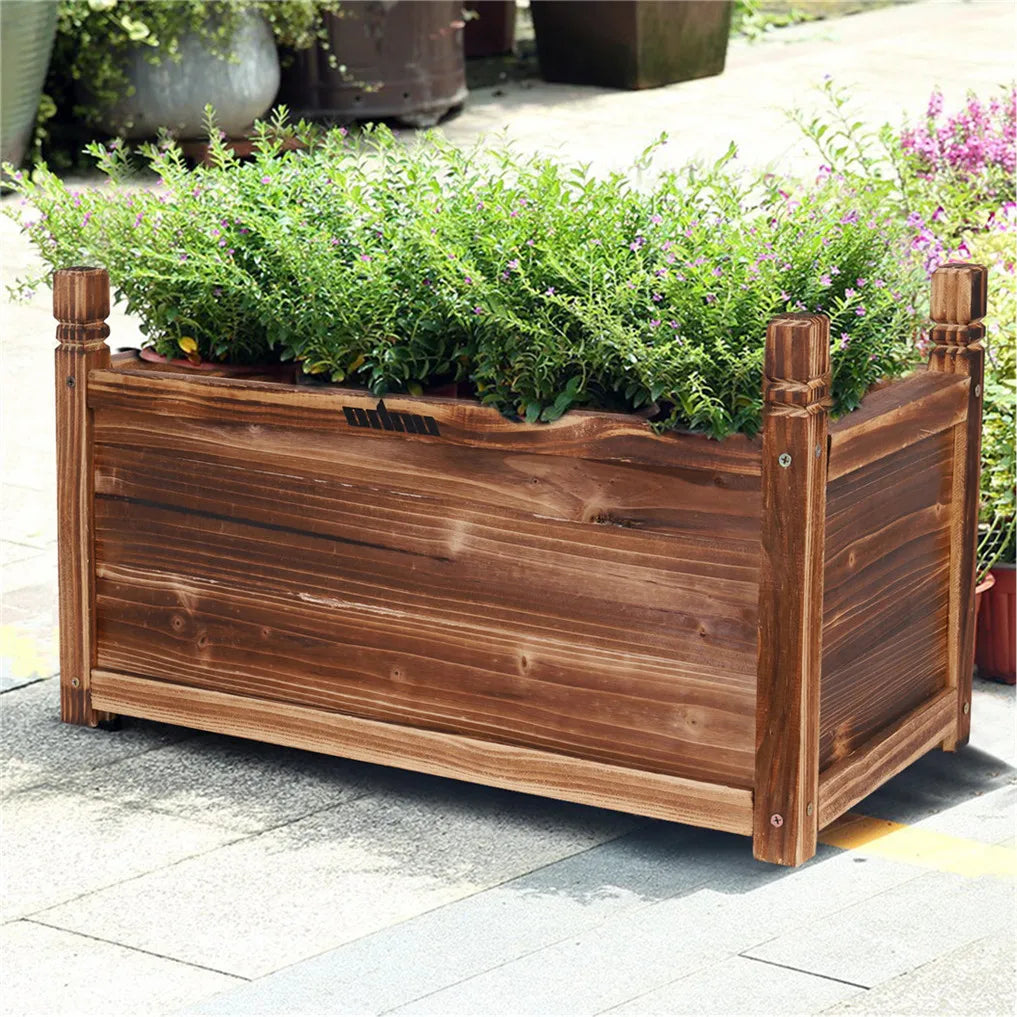 Raised Wooden Indoor/Outdoor Flower/Vegetable/Herb Container