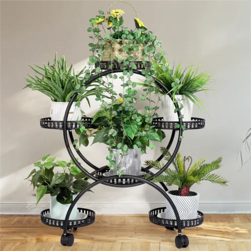 4-Layer 6-Pot Flower Holder Plant Stand on wheels