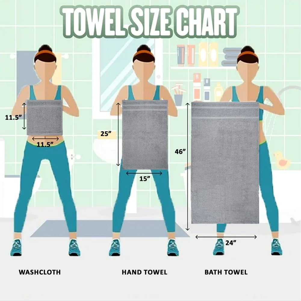 10 Piece Cotton Soft Absorbent Towel Set