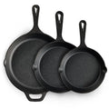 3 Piece Cast Iron Skillets - Professional Chef Quality