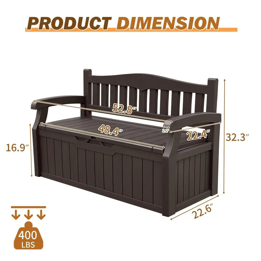 80 Gallon Storage Bench &amp; Deck Box with Lockable Top