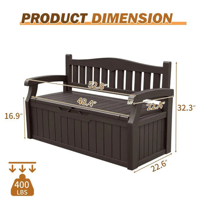80 Gallon Storage Bench &amp; Deck Box with Lockable Top