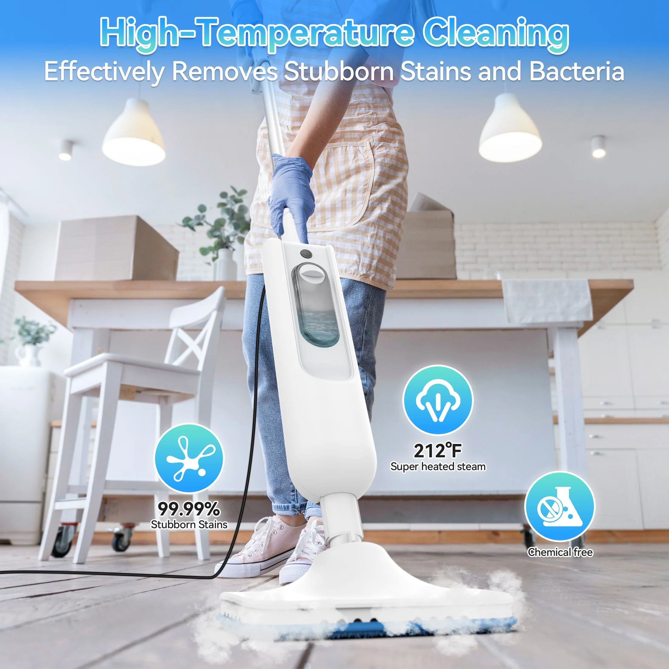Flooring Steam Mop/Vac with Detachable Steam Cleaner