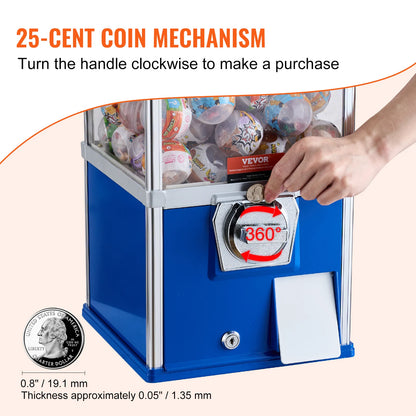 25" Gumball Machine in Blue or Red for Kids, Game Stores &amp; Coin Operation Sites