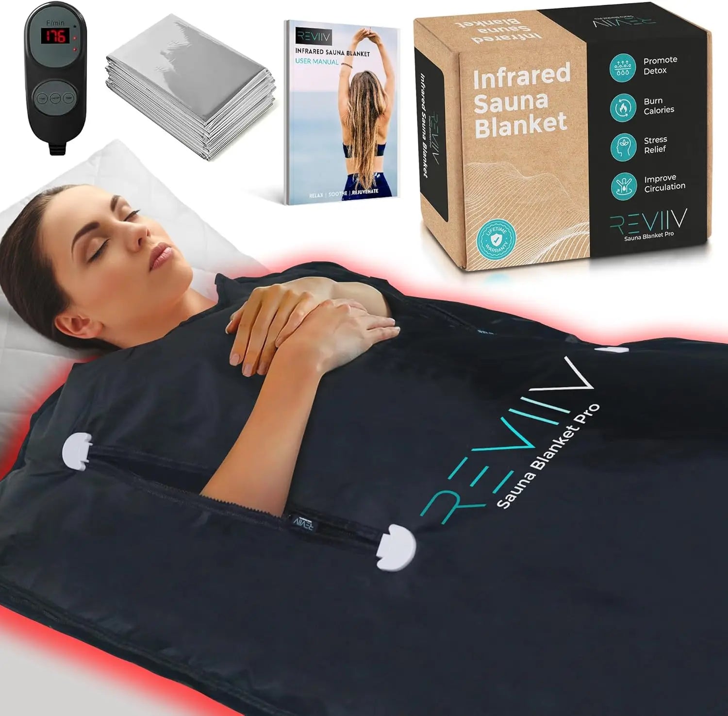Portable Infrared Sauna Blanket with Zipper Arm Holes for Detox & Relaxation
