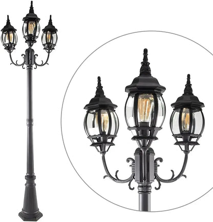 Hardwired Triple-Head Vintage LED Street Light