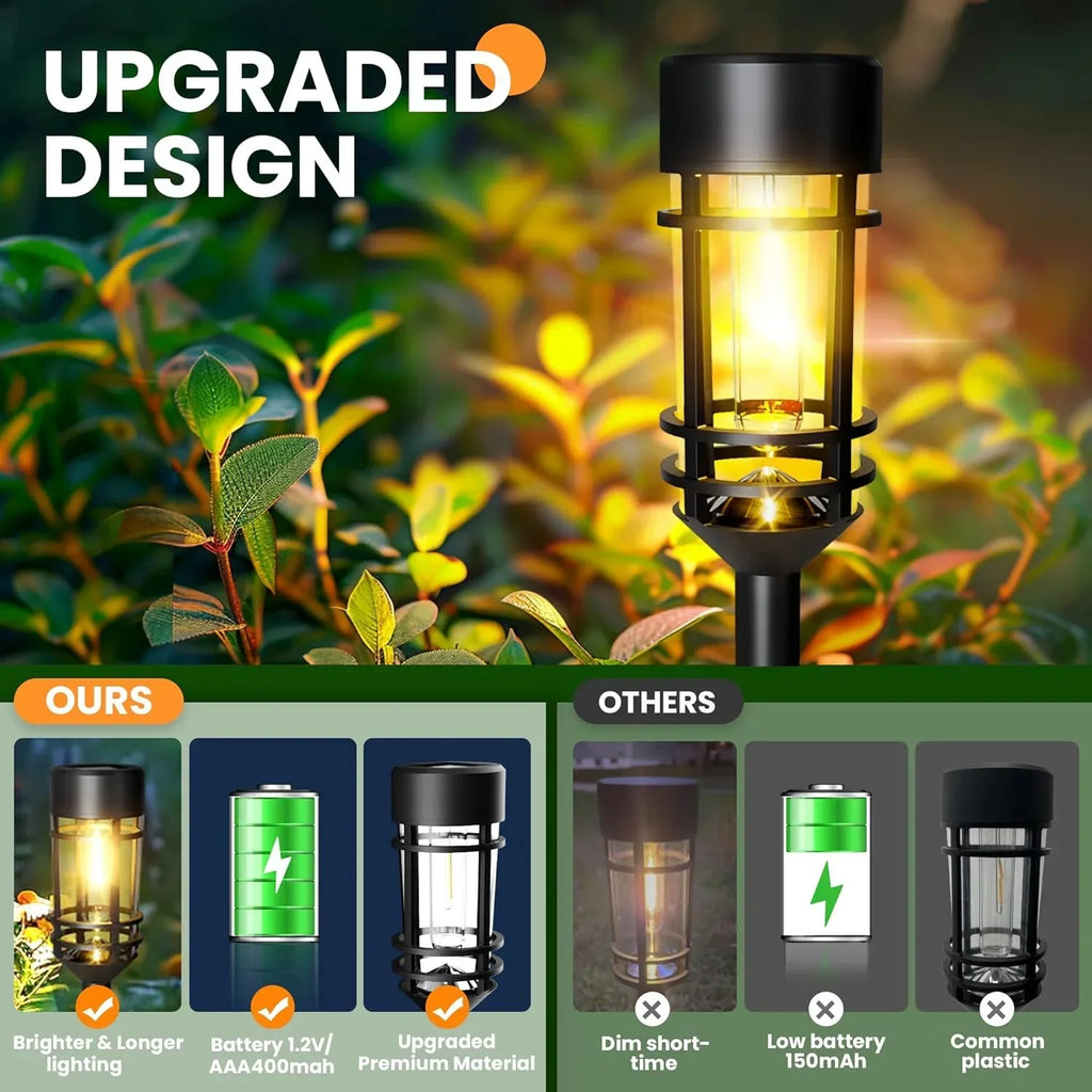 4 Warm-White Waterproof Outdoor Solar Street Lights