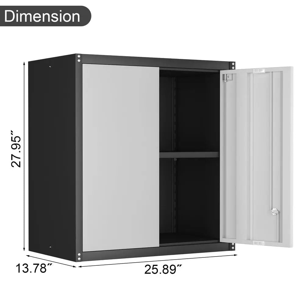 Locking Wall Cabinet with Shelves for Garage &amp; Basement