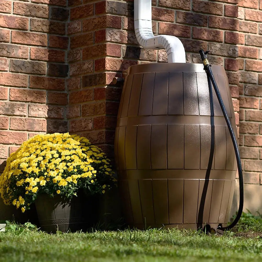 50 Gallon Rain Barrel Water Storage Tank With Spigots