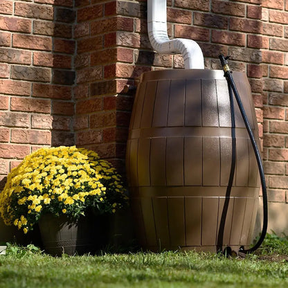 50 Gallon Rain Barrel Water Storage Tank With Spigots