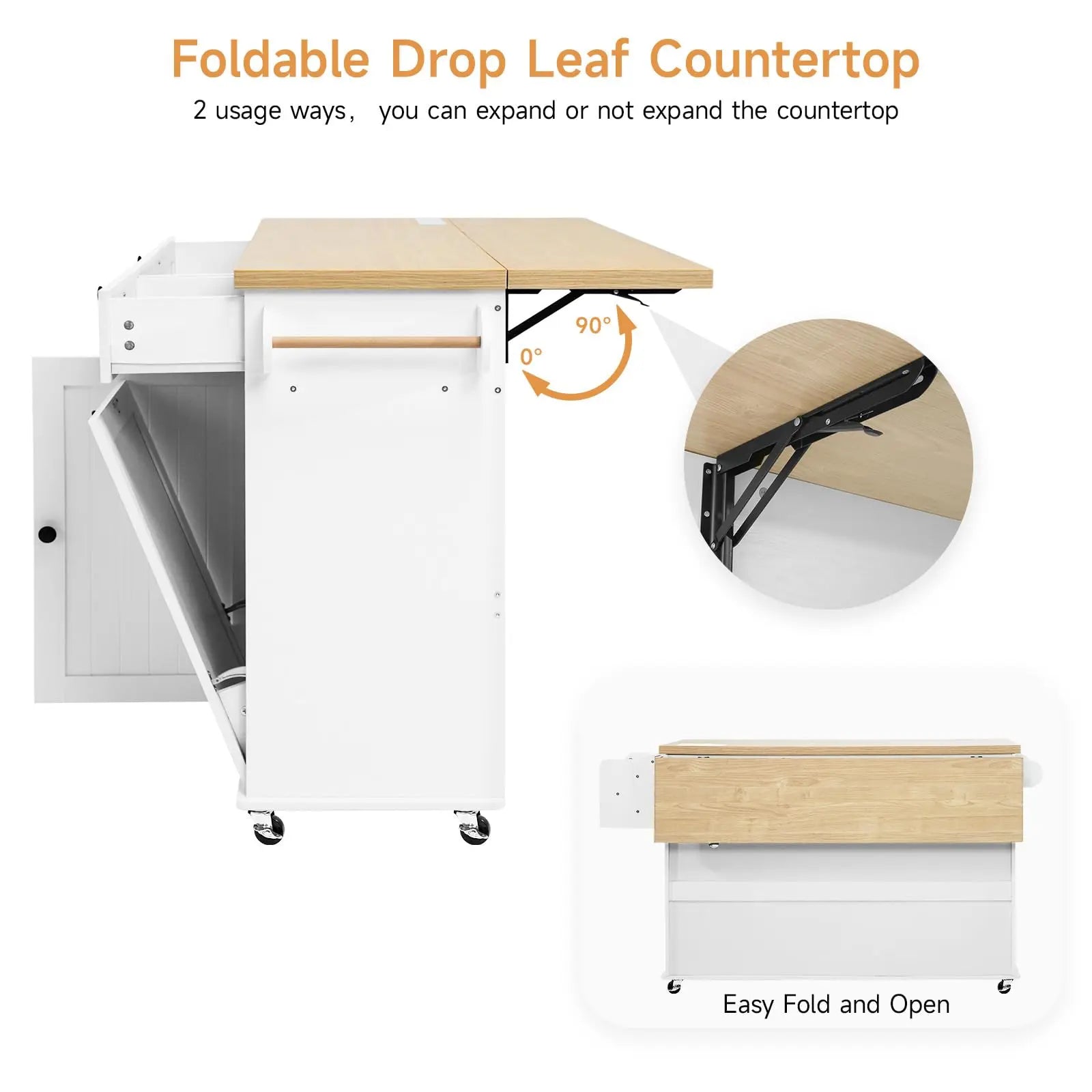 60" Rolling Mobile Kitchen Islands
