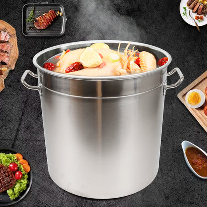 9 Qt. Multipurpose Thick Stainless Steel Cooking Soup Pot with Lid &amp; Handles for Home Restaurant