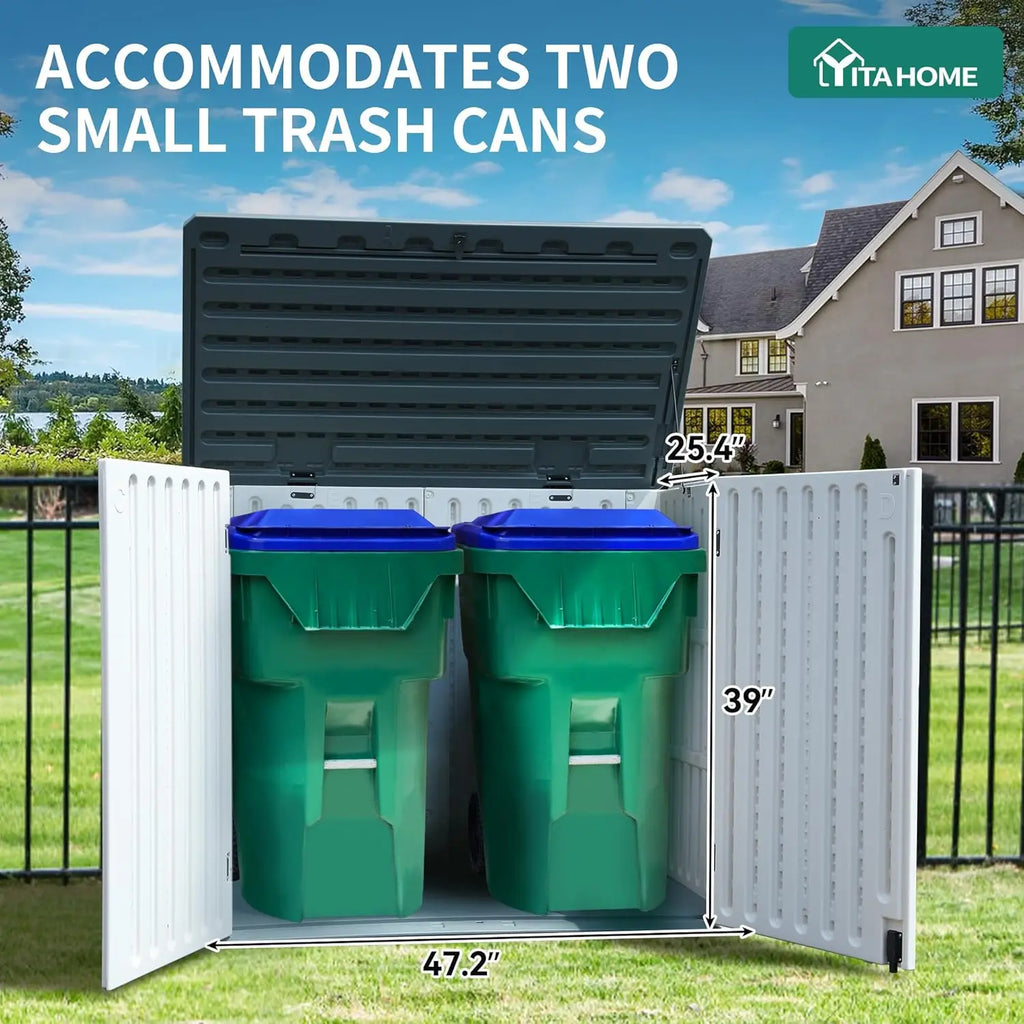 RED  39" Outdoor High Resin Lockable Waterproof Storage Shed