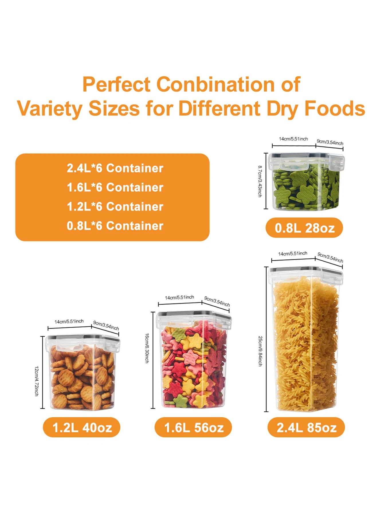 24-pcs Airtight Flour Sugar Coffee Spice Grain Containers with Labels