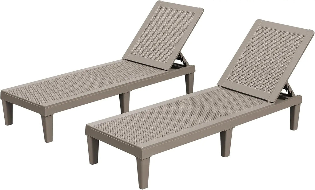 2 Waterproof Patio Chaise Lounge Chairs