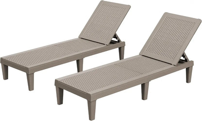 2 Waterproof Patio Chaise Lounge Chairs