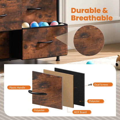 Bedroom Dresser With 9 Fabric Storage Drawers