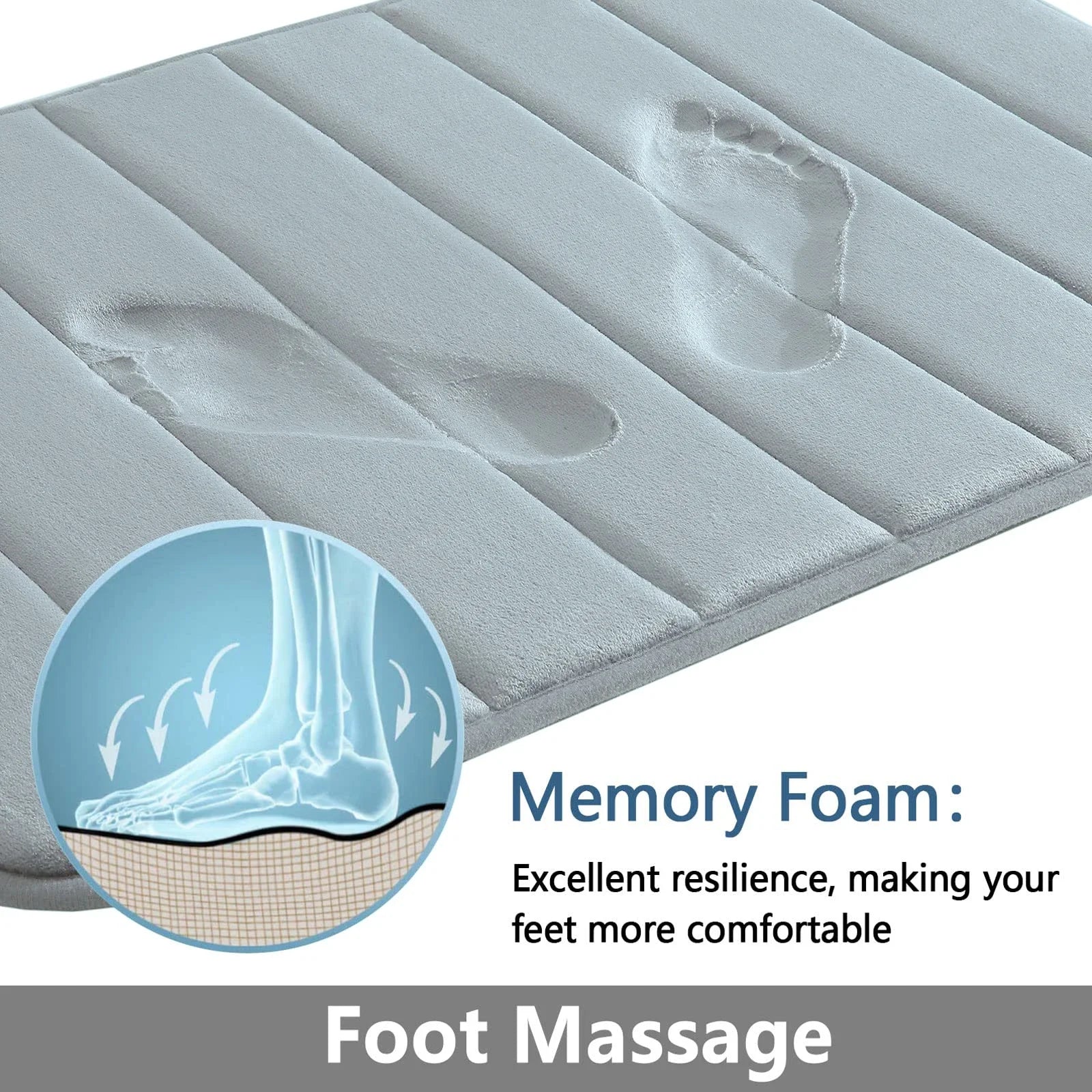 Super Absorbent Non-Slip Bath Mat with Memory Foam
