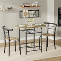 3-Piece Black Wooden Kitchen Dining Set