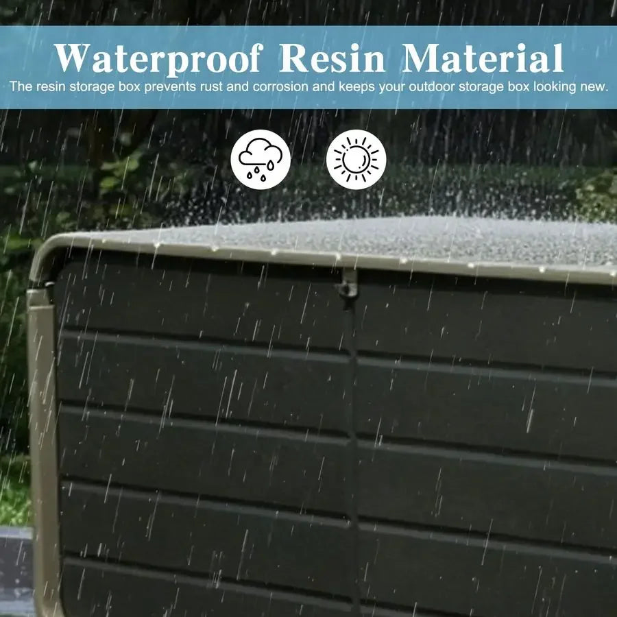 200 Gallon Waterproof Lockable Resin Deck Storage Box - UV Resistant