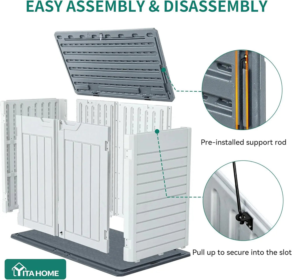 RED  39" Outdoor High Resin Lockable Waterproof Storage Shed