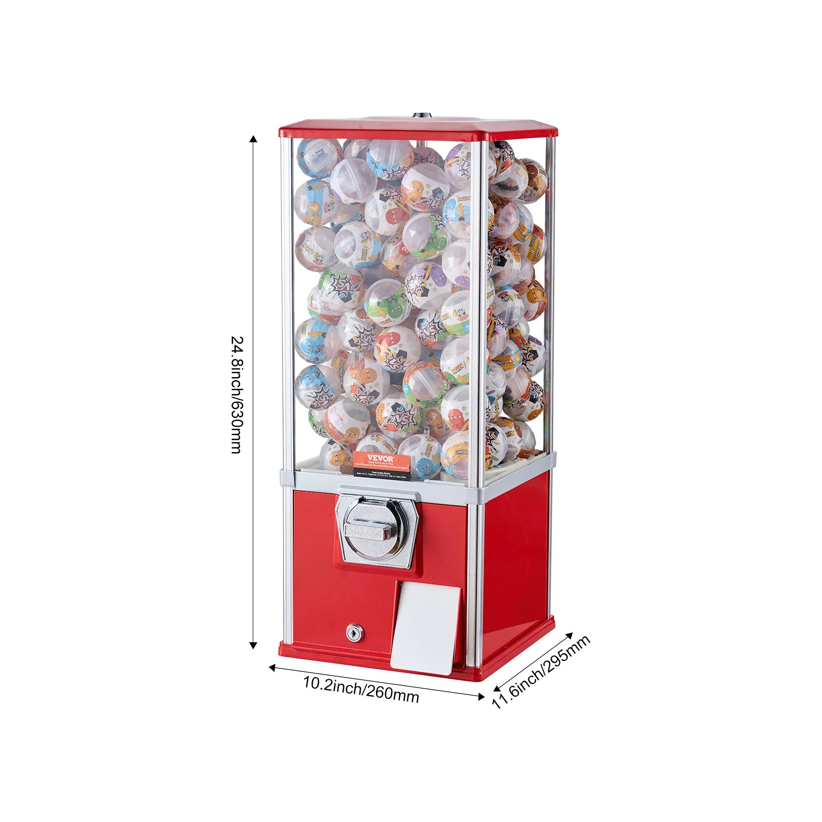 25" Gumball Machine in Blue or Red for Kids, Game Stores &amp; Coin Operation Sites