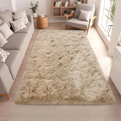 26" x 53" Oval Non-Slip Washable Fluffy Shaggy Area Rug