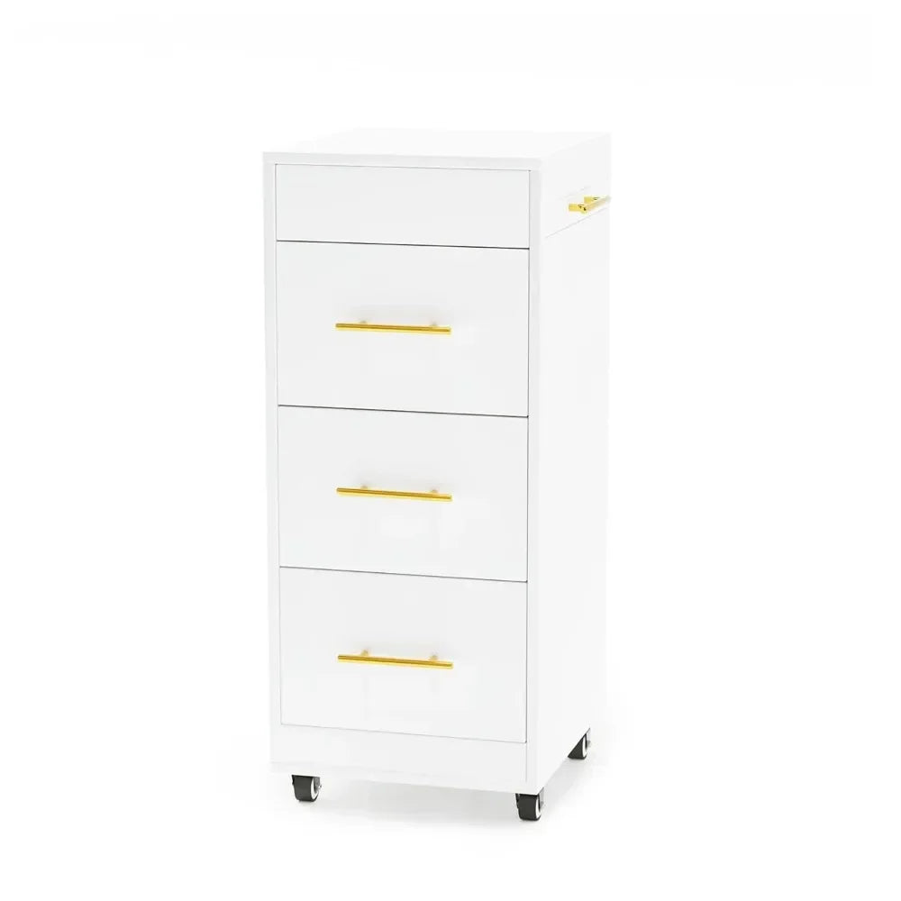 3-Drawer Rolling Salon/Kitchen Trolley Cart with Wheels with Hot Tool Holder