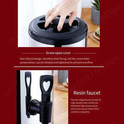 6 or 8 quart Stainless Steel Insulated Beverage Dispenser with Faucet