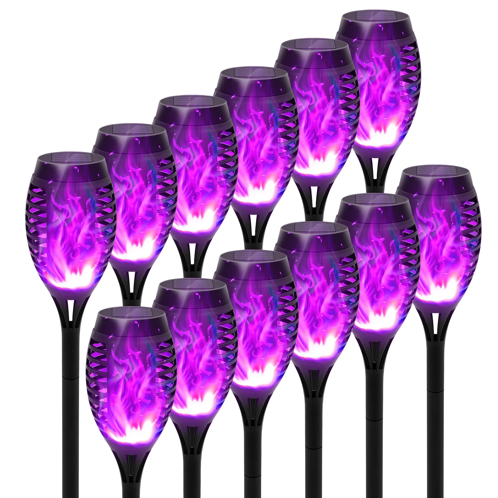 4, 6, 8 or12 Pack Solar LED Flame Torch Light